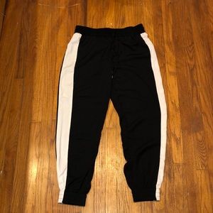 black and white pants